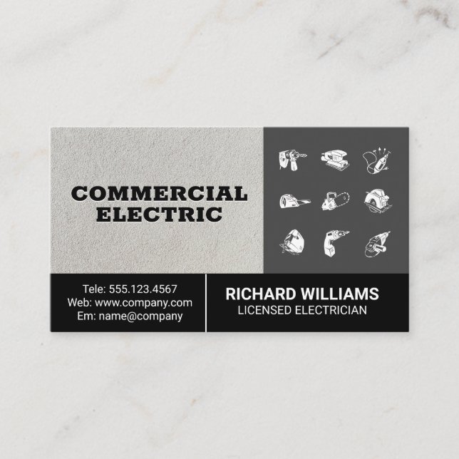 Construction Power Tools Business Card (Front)