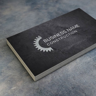 Construction Professional Black Stone Texture Business Card