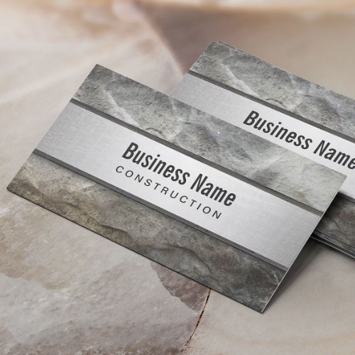 Construction Professional Metal  Stone Business Card