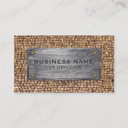 Construction Professional Metal  Wood Business Card