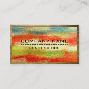 Construction Professional Modern Colorful Wood #2 Business Card