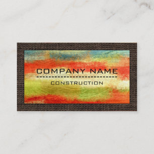 Construction Professional Modern Colorful Wood #4 Business Card