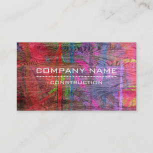 Construction Professional Modern Colorful Wood Business Card