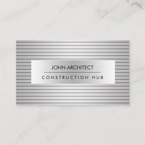 Construction Professional Modern Metal Builder Business Card