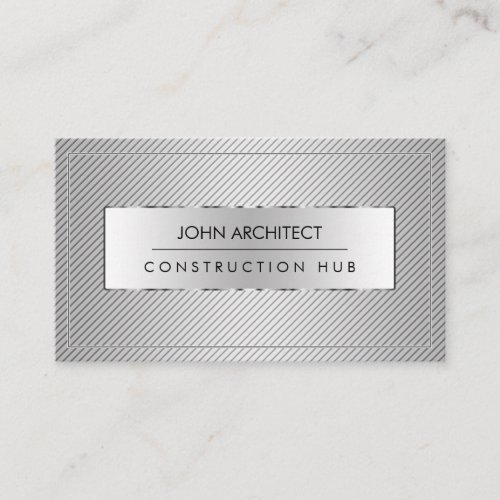 Construction Professional Modern Metal Builder Business Card