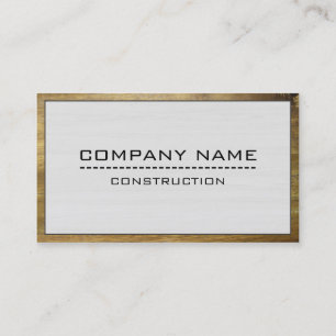 Construction Professional Modern White Wood #3 Business Card