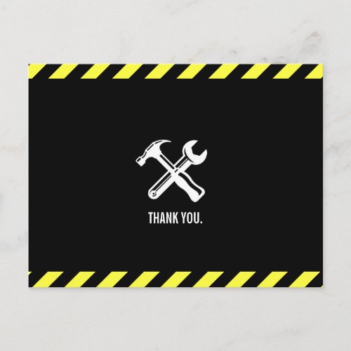 Construction Project Custom Thank You Postcard