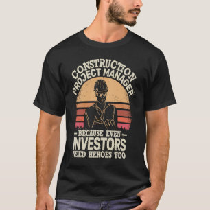 Construction Project Manager retro man Project Man T-Shirt