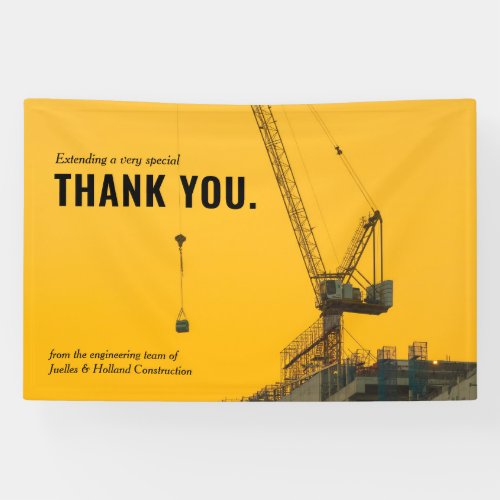 Construction Project  Minimal Thank You Banner