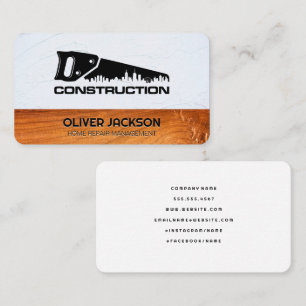 Construction Property City Skyline Business Card