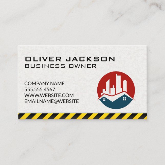 Construction Property | Real Estate Business Card (Front)