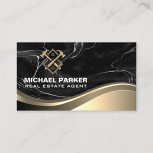 Construction Real Estate   Marble Metal Business C Card