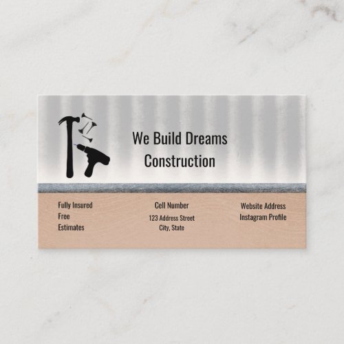 Construction Remodelers Tools Business Card