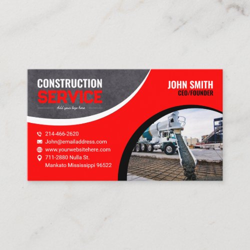 Construction remodeling and concrete business card