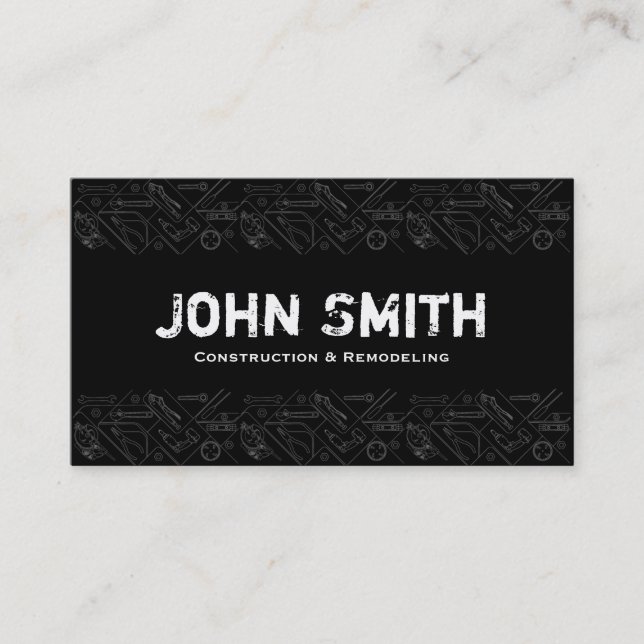 Construction & Remodeling bold type Business Card (Front)
