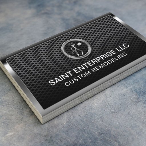 Customizable Construction Remodeling Custom Logo Metal Business Card