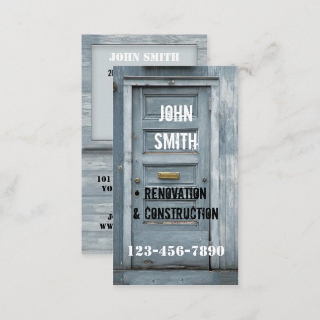 Construction Renovation Carpenter Business Card (Front/Back)