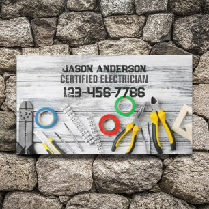 Construction Repair Contractor Tools Electrician Business Card