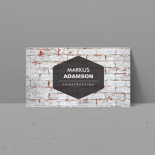 Customizable VINTAGE EMBLEM LOGO ON RUSTIC BRICK WALL II BUSINESS CARD