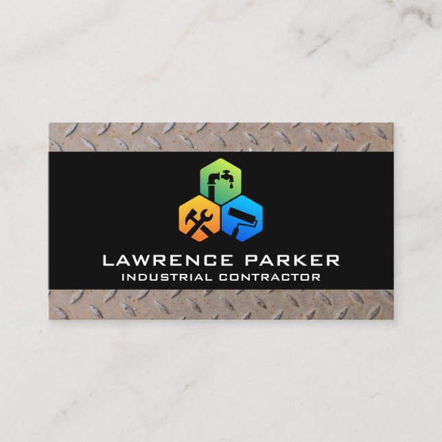 Construction Repair Icons |Stee Trim Business Card (Front)