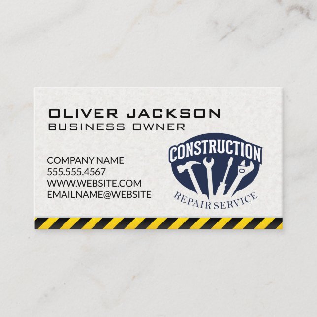 Construction Repair Services | Contractor Business Card (Front)