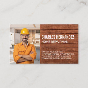 Construction Repairman Working on Kitchen Business Card