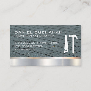 Construction Roof Saw Hammer Tools Business Card