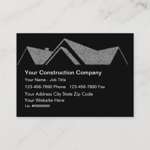 Construction Roofing Business Cards