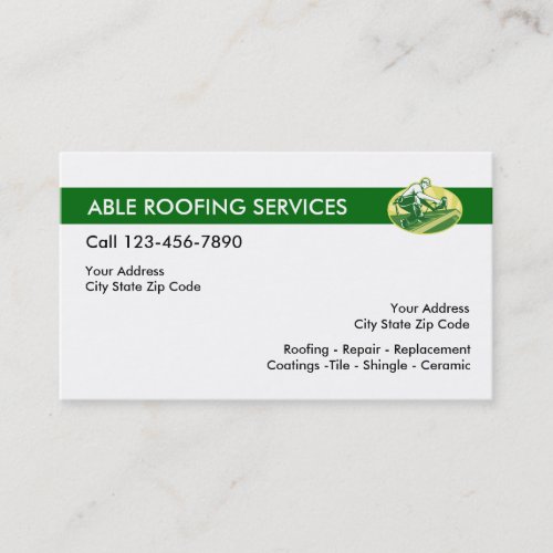 Construction Roofing Service Business Card