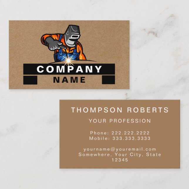 Construction Rusty Professional  Business Card (Front/Back)