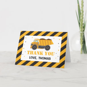 Construction sand truck Thank you card