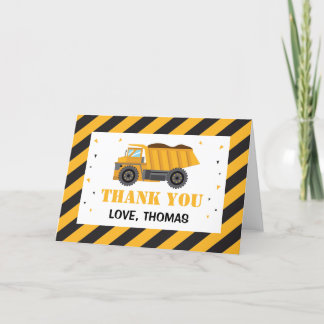 Construction sand truck Thank you card