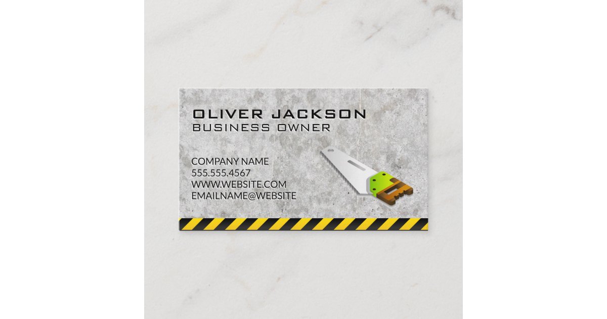 Construction | Saw Business Card | Zazzle