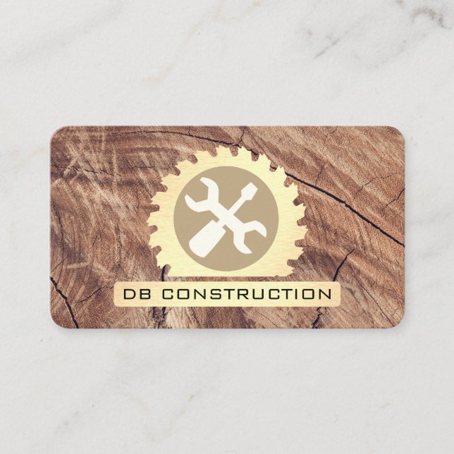 Construction / Saw Wood Wrench Screw driver Business Card (Front)