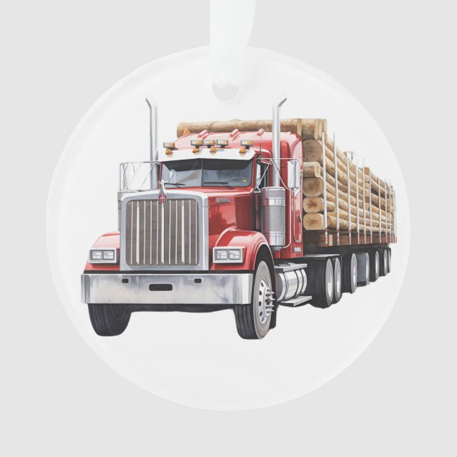 Construction Semi Truck  Ornament (Front)