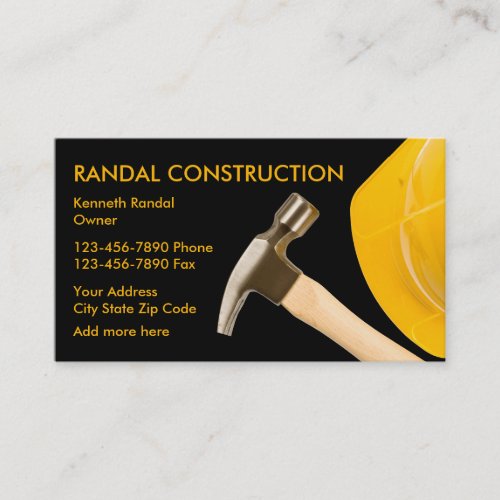 Construction Service Businesscards Business Card