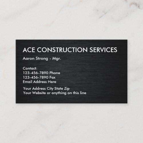 Construction Services Businesscards Business Card