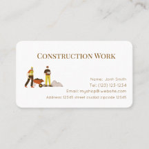 Construction services editable business card