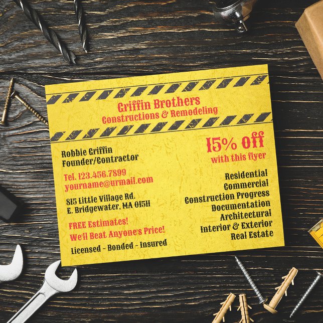 Construction Services Flyer Template (Creator Uploaded)