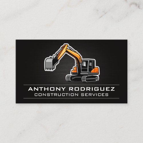 Construction Services  Heavy Machinery Operator Business Card