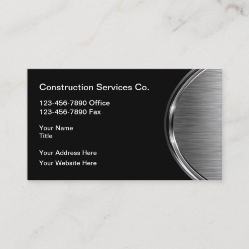 Construction Services Modern Business Card