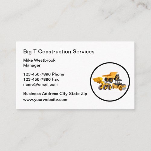 Construction Services Modern Business Cards