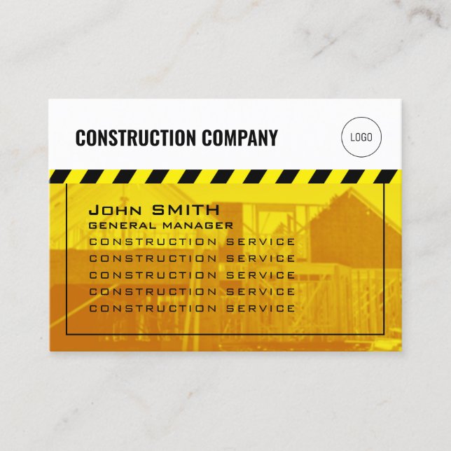 Construction sight inspired with logo business card (Front)