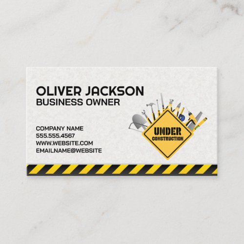 Construction Sign and Hardware Tools Business Card