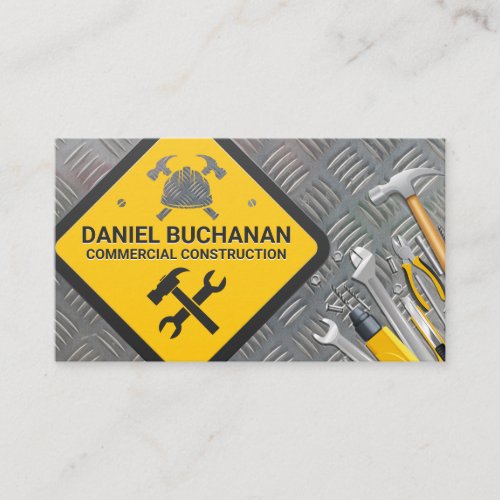 Construction Sign  Hardware Tools  Steel Business Card