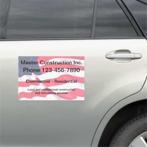 Construction Simple Americana Theme Car Magnet