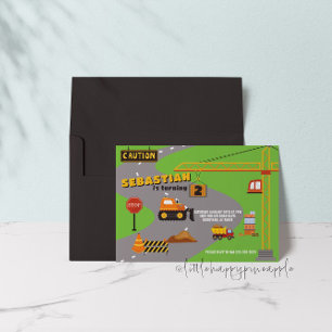 Construction Site Birthday Invitation