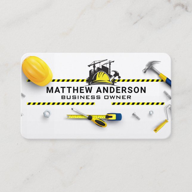 Construction Site | Blue Collar Business Card (Front)