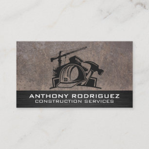 Construction Site Blue Collar Skilled Workers Business Card