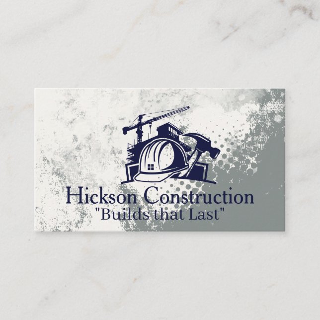 Construction site | Builders Hat | Contractor Business Card (Front)